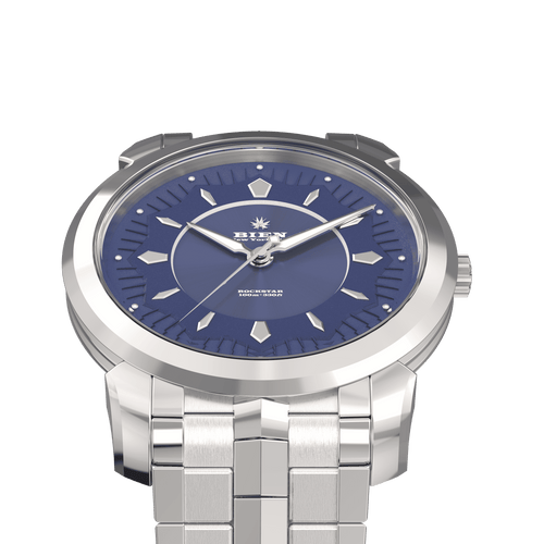 The Rockstar, Cobalt dial, on its steel bracelet